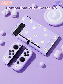 Flower Pattern Case Compatible With Switch,Can Be Installed In The Dock Without Removing The Protective Case - Multicolor - View 15