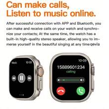 Reloj inteligente s9ultra 3 Correa Bluetooth llamada frecuencia cardíaca carga inalámbrica smartwatch - Negro - Ver 6