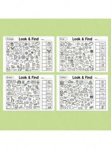 Children's Interactive Seek - And - Find Game Book - Enhance Brain With Sudoku Puzzles, Memory And Color Recognition. It's A Travel Puzzle Card For Both Home And School Use, With Durable Pages And Fun Challenges. Ideal As A Gift For Thanksgiving, Christmas And New Year.
