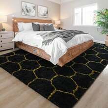 Noahas Ultra Soft 4.5cm Velvet Bedroom Rugs Kids Room Carpet Modern Shaggy Area Rugs Home Decor 2.6' X 5.3', Gray(9' x 6' (Rectangular) Negro Oro) - Tipo 4 - Ver 8