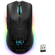 HXSJ T66 Wireless Gaming Mouse Tri-Mode Superlight Honeycomb Design PAW3212 3600DPI Sensor 1000Hz Polling Rate Bluetooth/2.4Ghz/Wired Ergonomic PC Mice RGB Light Programmable Buttons - Multicolor - View 2
