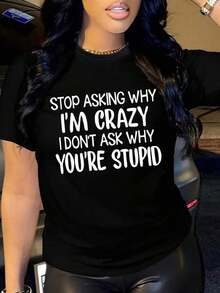 Camiseta de manga corta para mujeres con la letra "Por Dios, mimada por mi esposo" - Negro - Ver 1