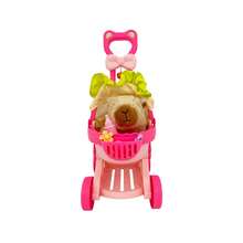 Juguete Carriola Capibara De Peluche Electrónico Para Niñas, Mascotita de Peluche con Accesorios - Marrón - Ver 1