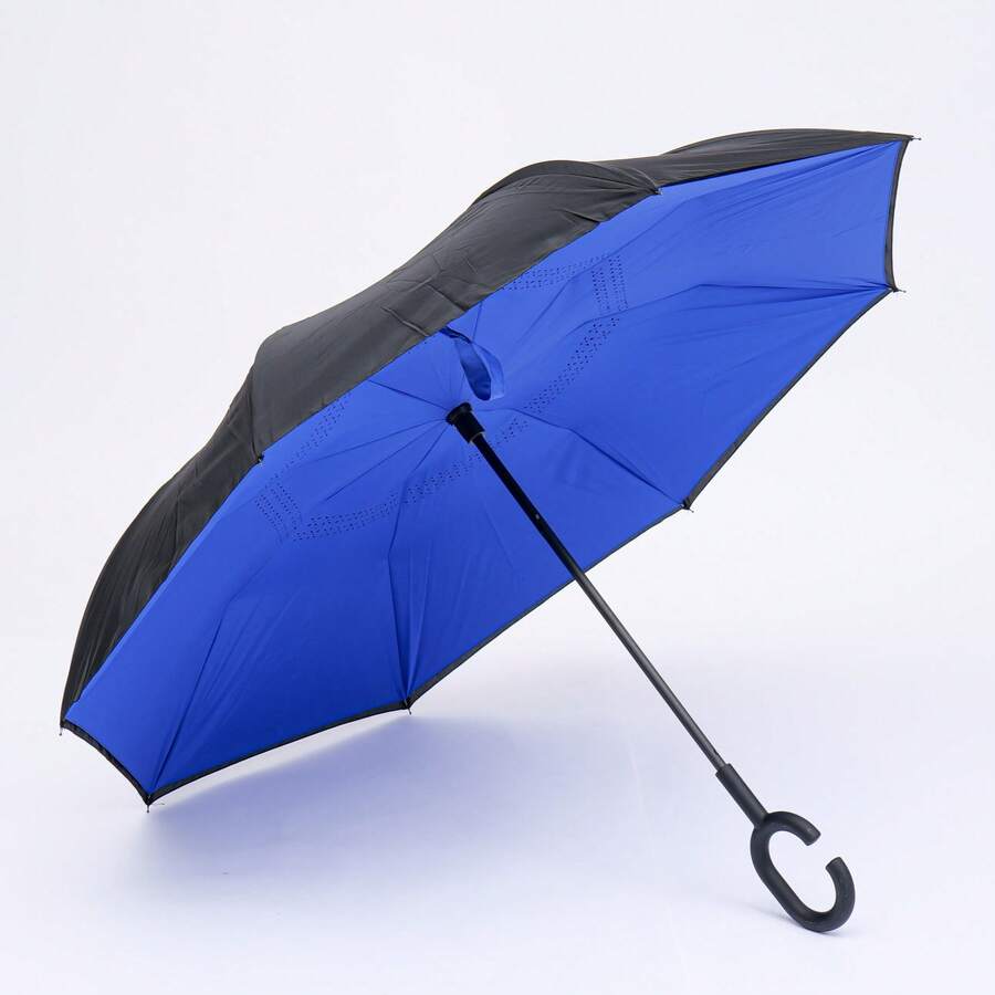Large Inverted Umbrella Windproof Heavy Duty Reinforced Double Fabric For Cars - 藍色 - 查看 1