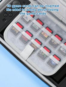 1pc Anime Girls & Ghosts Storage Bag , Compatible With Switch OLED/Switch NS Console, Protective Hard Shell Bag With Integrated Stand & 10 Game Card Storage, Portable & Shockproof Game Card Holder, Suitable For Portable Travel, Providing Protection For Game Console And Accessories Against Impacts And Drops - Multicolor - View 4