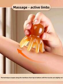 Conjunto de 3 escovas de massagem em resina em formato de polvo, com dentes largos e ponta arredondada, ideais para raspagem e massagem no couro cabeludo (Gua Sha). Alivia a fadiga, acalma e relaxa, proporcionando massagem e raspagem (Gua Sha). Este massageador portátil multifuncional é uma excelente opção para presentes de aniversário, lembrancinhas de festa e presentes de Natal. - Multicolorido - Ver 3