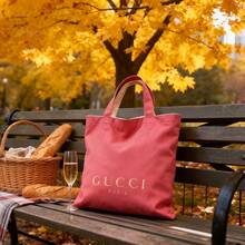 Gucci Regalo de Navidad y Fiestas, Bolso de lona para mujer, diseño de doble cara, rosa o blanco, de doble uso, gran capacidad, elegante y fashionable, adecuado para uso diario, un regalo para tu novia o familiares, apropiado para dar como regalo en ocasiones especiales. - Rosa roja y blanca - Ver 1
