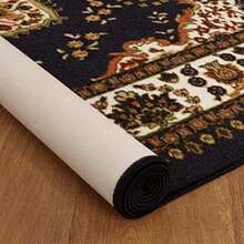 Antep Rugs Alfombras Oriental - Alfombras tradicionales antideslizantes de 2 x 4 pulgadas (antideslizantes) de perfil bajo con respaldo de goma para cocina (verde, 2 pies 3 pulgadas x 4 pies)(7'10" x 10' (Rectangular) Negro -) - Tipo 20 - Ver 5