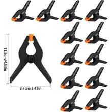 12pcs Spring Clips, 2/4/6 Inch Small Backdrop Clamps, Heavy Duty Plastic Clips, Craft Spring Clips, Background Holders, Woodworking, Photography Studio