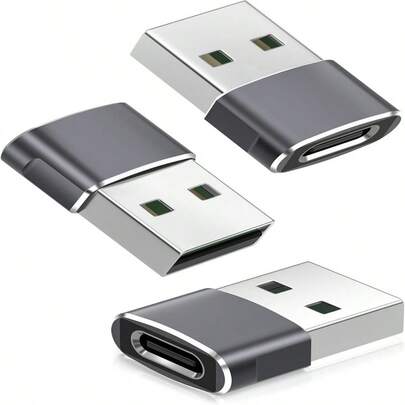 USB To USB C Adapter For IPhone 17 Pro Max,16 E 15 Charger Adapter 3Pack,USBC Female To USBA Male,Type C Converter
