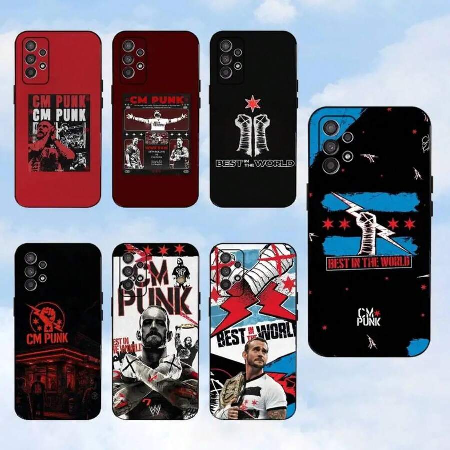 WWE CM P-Punk Phone Case Covercompatible with  S25,S24,S23,S22,S21,S20,S10,Ultra,Plus,Lite,FE,Soft Silicone Black Cover,Covercompatible with  17 Hülle, 17 pro Hülle, 17 promax Hülle