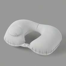 Almohada inflable en forma de U de tipo manual para viajes de ocio, plegable y portátil. - Gris - Ver 10