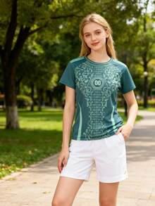2025 Customized Name & Number Jersey, Summer Outdoor Sports Single Piece Short Sleeve Top, Women's Sports Team Club Training Jersey - Multicolor - View 2