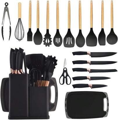 19 PZ DE JUEGOS DE UTENZILIO PARA UNA GRAN COMODIDAD PARA TU HOGAR EFICAZ PARA CUALQUIER TIPO DE COCINA DETALLADO