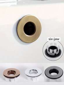 6-Inch Chrome Plated Decorative Overflow Cover, Bathroom Sink Faucet Drain Overflow Cover, Brass Replacement Hole Cap Decorative Bathroom Accessory Kitchen Items Kitchen Accessories Kitchen Kitchen Tools - Multicolor - View 13