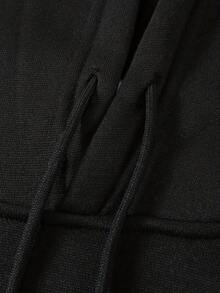 Men's Italy Letter Print Hooded Sweatshirt - Italian-Themed L-TAGLIA Lettering, Casual Pullover Sweater with Hood, Warm Fall Winter Sweater for Layering, Italian Style Outfits (Hand WashDry Clean) - Available! - Negro - Ver 3