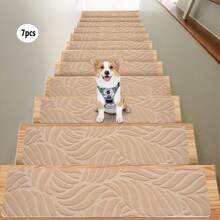 1/7/15 szt. antypoślizgowa mata na schody z samoprzylepnym spodem, antypoślizgowa mata na schody, dywan, schody, dywan, stopnie, antypoślizgowy klej, zmywalna i wielokrotnego użytku, dla osób starszych i zwierząt domowych, dekoracyjne nakładki na schody na każdą porę roku, zimowe ocieplające maty na schody, zapobiegające poślizgowi zwierząt domowych i osób starszych, dekoracyjne wymiary schodów: 20*76 cm / 7,9*29,9 cala - 55*19 cm / 21,65*7,5 cala