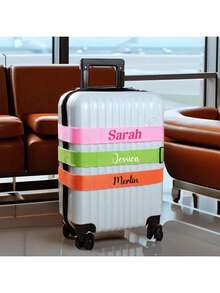 1pc Customized Printed Luggage Strap, Suitcase Belt, Can Customize Your Own Name/Text, Multi-Color Options, Luggage Protector And Identifier, Suitable For Outdoor Travel, Christmas Gift