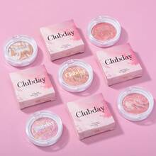 Clubday 1盒3色五花肉高光腮红珠光大理石纹理一体式腮红，适合日常、圣诞节、节日派对、舞台妆 - 彩色 - 查看 8