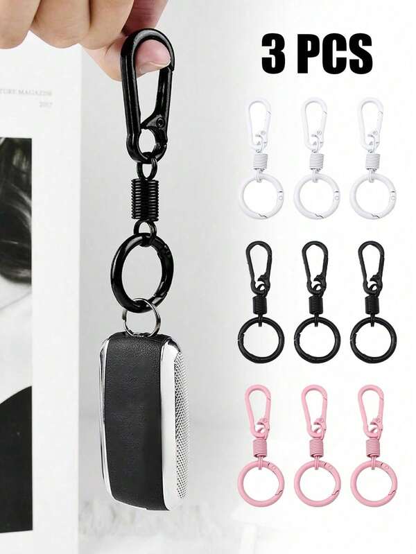 Double-Ended Open Carabiner, Climbing Spring Keychain, Small Self-Locking Keychain, Creative Spring Hook Keychain, Outdoor Camping And Hiking Accessories, Available In Three Colors, Safety Belt Buckle, Diy Accessory, Painted Carabiner Aluminum Alloy Jewelry Accessory, Backpack Keychain Pendant