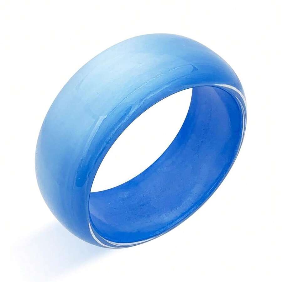 FUNOJOY Acrylic Resin Bangle Bracelets For Women 1-3Pcs Simple Oval Polished-Finish Chunky Bangle Bracelet Wide Wristbands Fashion Jewelry Bracelet For Women{Inchcolor_nameinch:InchA-Royalblueinch} - A-皇家藍 - 查看 1