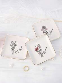 Khay đựng trang sức hoa sinh nhật cá nhân hóa, Khay đựng nhẫn hoa màu nước tùy chỉnh, Khay đựng trang sức sinh nhật cá nhân hóa, Khay đựng nhẫn gốm tùy chỉnh, Khay đựng trang sức tùy chỉnh, Khay đựng nhẫn cưới cá nhân hóa, Quà tặng cho bạn bè, Quà sinh nhật, Quà tặng phù dâu, Quà tặng bạn thân, Quà tặng cho phái nữ, Quà tặng Ngày của Mẹ, Tình yêu vĩnh cửu, Phong cách Cottagecore, Trang trí phòng thẩm mỹ 2026 - Nhiều màu - Xem 7