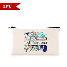 1/5/10pcs Nurse Theme Canvas Bag With Zipper Survival Kit Bag Medicine Bag Gift Bag Letter/Flower/Leopard/Heart/Rainbow Pattern Print Funny Makeup Pouch Portable Toiletry Bag For Nurse Travel Make Up Organizer Makeup Storage Cosmetic Bag Wash Bag Bathroom College Dorm Travel Stuff Multifunctional Cosmetic Organizer Cute Wallet Pouch Coin Purse - Beige - View 33
