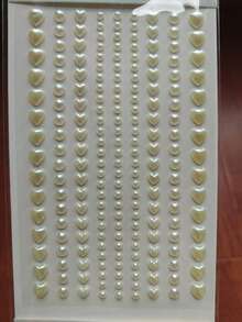 1-8 Sheets Self Adhesive Pearl Stickers Flat Back Pearls For Craft Hair Face Makeup Nail Cell Phone Scrapbooking Decor, Heart, Star Shaped - Multicolor - View 23
