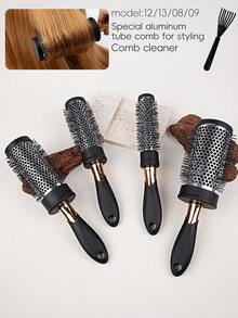 1 件装金色卷发梳 - 专业沙龙造型梳 - 含梳子清洁器 - 防静电耐热铝管造型梳 - 适合返校通勤、户外送礼、派对、返校、旅行度假必备、女士发饰、梳子、发刷、倒梳、造型梳、卷发梳、发刷 - 彩色 - 查看 5