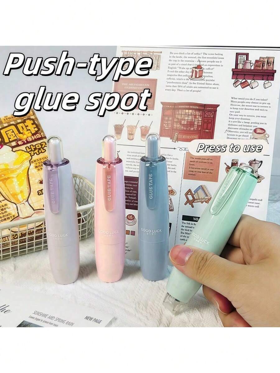 1 Rollo de cinta adhesiva doble cara recubierta, dispensador de cinta adhesiva permanente para scrapbooking, adecuada para scrapbooks, manualidades y proyectos artísticos, rodillo de cinta para fotos, suave y limpia, esencial para volver a la escuela - Multicolor - Ver 1