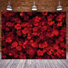 1件装2D平面浪漫红玫瑰情人节背景布，耐用涤纶摄影背景，多用途家居派对装饰，100%涤纶，无需用电，适合一般用途 - 1pcs - 查看 5