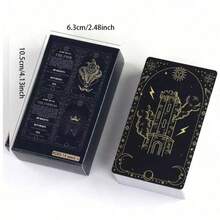 Tarot Meaning Cards, Double Sided With Imagery On Front & Text On Back Tarot Cards,Tarot,Board Games, Board,Runes,Tarot Bag,Cauldron,Alice,Cartas Tarot,Magic,Tarot Card Decor,Spiritual - màu đen - Xem 3