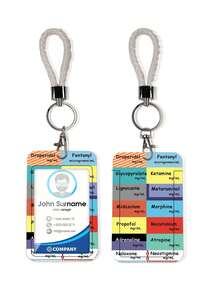 1pc ABS Chemical Name Print Fashionable Personalized Keychain Holder, ID Card, Bus Card, Student Card Holder, Suitable As Gift And Daily Use