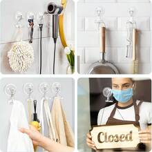 Rasierer-Halter mit Saugnapf, Dusch-Saugnapf-Rasierhaken für Ihn und Sie, abnehmbar und wiederverwendbar, klar, 2 Stücke - Transparent - Übersicht 7