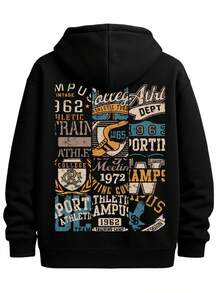 Vintage Black Funny Hoodies Regular Fit For Men Comfortable Material,Bold Design Casual Wear On Weekends - màu đen - Xem 1