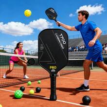 3 Packs 74MM Hanging Storage 40-Hole Honeycomb Fluorescent Yellow/Pink Super Hard PE Luminous & High-Elastic Indoor/Outdoor Training/Kids Toy Pickleballs - Multicolor - View 4