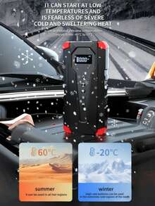 5000A 150PSI 汽车应急启动电源，带空气压缩机、12V 便携式汽车电池启动器、启动线、液晶显示屏和 LED 手电筒