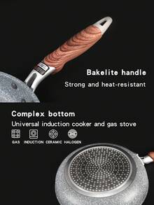 1 tigaie antiaderentă, design modern minimalist, material din aliaj de aluminiu, mâner robust, disipare rapidă a căldurii, ușor de curățat, potrivită pentru plită cu inducție și aragaz, pentru bucătărie, apartament, uz casnic - Multicolor - Vizualizare 7
