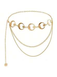 1 Piece Pack - Women's Multi-Layer Metal Waist Chain - Simple And Versatile Dress For Formal Occasions - Daily Casual Decoration