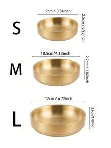 Mini Stainless Steel Sauce Dish,Double-Layer Round Seasoning Bowl,Sushi Dipping Pinch Bowl,Anti-Scald,For Appetizer, Side Dish, French Fries, Ketchup,Dinner Plate Condiment Dish,Home,Parties Or Restaurant Use,Family Picnic,Party - Gold - View 2