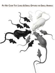 猫玩具 软橡胶老鼠 猫玩具 逼真老鼠 恶作剧玩具 万圣节仿真老鼠 装饰道具 互动猫玩具 动物玩具 玩耍和恶作剧 宠物老鼠咀嚼玩具：大号和小号可选，适合小型动物