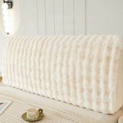 1pc Soft Plush Headboard Cover, Warm Dust-Proof Headboard Protector, Decorative Headboard Cover For Winter