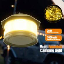 Outdoor Camping String Lights Retractable Tape Lights Tent Atmosphere Lighting Rechargeable Long Lasting Guyline Hanging Lights