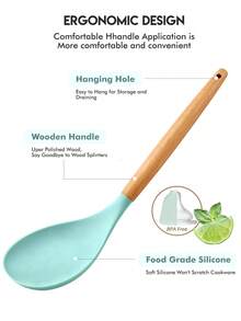 مجموعة أدوات المطبخ السيليكون ذات المقابض الخشبية (12 قطعة/مجموعة أو 44 قطعة/مجموعة) مقاومة للحرارة العالية وغير لاصقة، أدوات طهي وخبز، تستخدم في عيد الميلاد