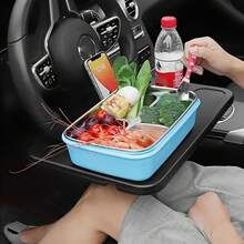 1pc Car Steering Wheel Desk Tray, Multi-Function Car Dining Table Board, Steering Wheel Organizer - Multicolor - View 3