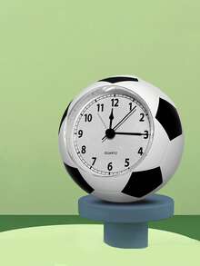 1pc Football Alarm Clock, Silent Movement Desk Clock, 3D Plastic Football Shaped Bedside Clock, Cartoon Cute Student Clock, Suitable For Home, Room, Bedroom Decor