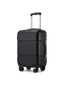 Leichter 20 Zoll Kabinenkoffer ABS Hartschale mit TSA Zahlenschloss & 360° Doppel-Spinnerrädern, 33 Liter robuster wasserdichter Reisetrolley (55x40x20 cm) für Geschäftsreisen - Handgepäck geeignet nach Größe - Schwarz - Übersicht 11