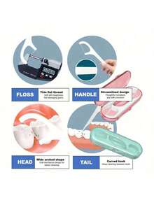 10/100支便携式牙线，一次性牙签，适合家庭/旅行，塑料旅行盒