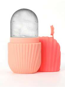 Ice Face Roller, Daily Multi-Functional Comfortable Face Ice Roller, Facial Massage Scraping Mold, Face Eye Ice Compress Ice Tool, Face Ice Roller, Facial Skin Care Products, Girlfriend Gift, Girl Glow Tips, Christmas Gift Pore Soothing - quả cam - Xem 1