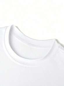 VintageWomen's Casual Palm Tree Pattern Round Neck Short Sleeve T-Shirt, Summer Beach Vacationsummer Tops - White - View 4